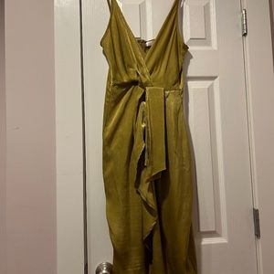 Missguided Green Wrap Dress